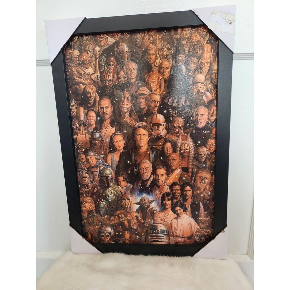 NIB Star Wars Cast Portrait Wall Decor Yoda, Obi-Wan, R2D2, Princess Leia Anakin